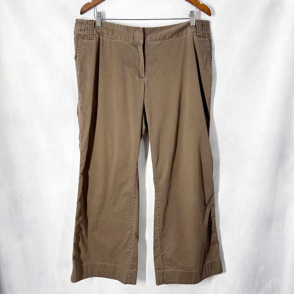 J. Jill Cotton Brown Wide Leg Full-Length Pants Women's Size 16 Petite